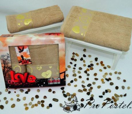 Полотенца | Махровые полотенца | Махровые полотенца TURKIZ Полотенеце махровое "LOVE" 50x90 (бежевый) TURKIZ Collection  (Туркиз)